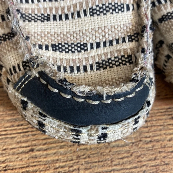 Tony Lama Boat Shoes Womens 6.5B Lindale Lace Up Black Tan Woven Flats‎ - Picture 9 of 14